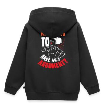Wer Will Sich Streiten Argument Argumentieren - Kinder Premium Organic Hoodie - Schwarz - Hinten - AI Model Kid Male (0cm)