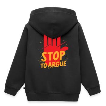 Stop Arguing Argument - Kids Premium Organic Hoodie - black - Back - AI Model Kid Male (0cm)