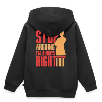 Arrêtez de vous disputer, j’ai toujours raison - Sweat Premium à capuche enfant bio - noir - Dos - AI Model Kid Male (0cm)