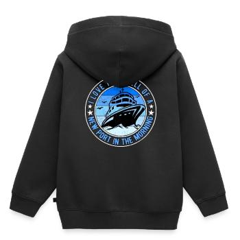 Croisière Croisière Croisière Cruiser - Sweat Premium à capuche enfant bio - noir - Dos - AI Model Kid Male (0cm)