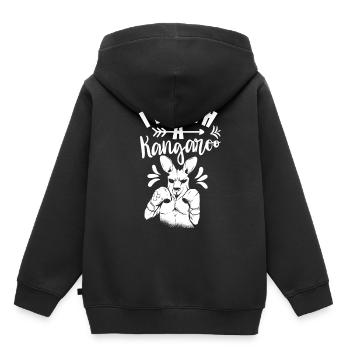 Je me suis battu avec un kangourou kangourou - Sweat Premium à capuche enfant bio - noir - Dos - AI Model Kid Male (0cm)
