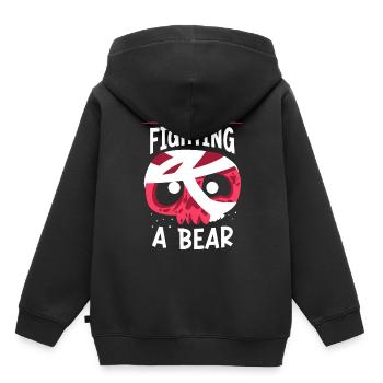 Ich Habe Mit Einem Bären Gekämpft Patient Erholung - Kinder Premium Organic Hoodie - Schwarz - Hinten - AI Model Kid Male (0cm)