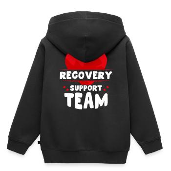 Team Zur Unterstützung Der Genesung Erholung - Kinder Premium Organic Hoodie - Schwarz - Hinten - AI Model Kid Male (0cm)