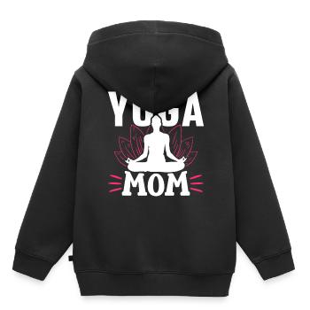 Yoga Mama Mami Mère Hobby - Sweat Premium à capuche enfant bio - noir - Dos - AI Model Kid Male (0cm)
