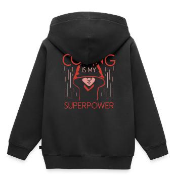 Coding Ist Meine Superkraft Programmierer Coder - Kinder Premium Organic Hoodie - Schwarz - Hinten - AI Model Kid Male (0cm)