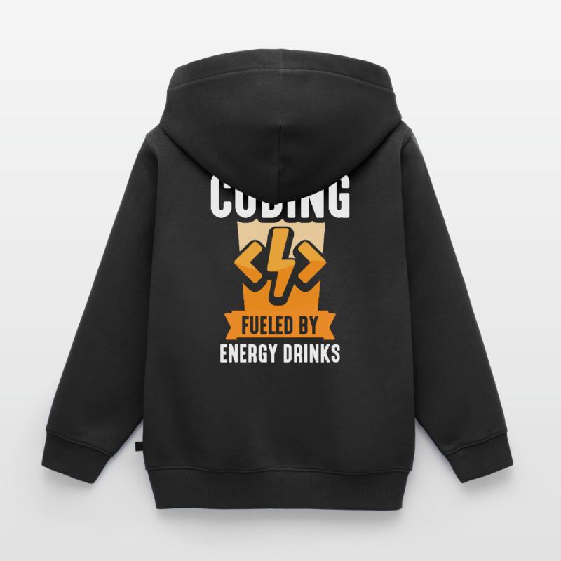 Programming with Energydrinks Coding Code Coder Kids Premium Organic Hoodie