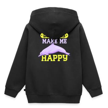 Les dauphins me rendent heureux Dauphin dauphin - Sweat Premium à capuche enfant bio - noir - Dos - AI Model Kid Male (0cm)