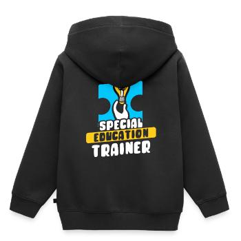 Formateur en éducation de l’enfance en difficulté Enseignant en éducation de l’enfance en difficulté - Sweat Premium à capuche enfant bio - noir - Dos - AI Model Kid Male (0cm)