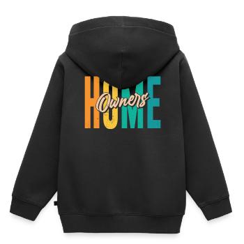 Propriétaire Propriétaire Maison propriétaire - Sweat Premium à capuche enfant bio - noir - Dos - AI Model Kid Male (0cm)