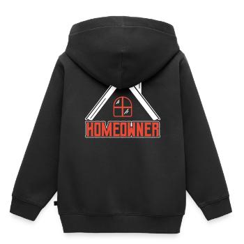 Propriétaire Propriétaire Maison propriétaire - Sweat Premium à capuche enfant bio - noir - Dos - AI Model Kid Male (0cm)