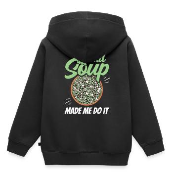 Soupe de lentilles Got Me Lens Lentilles - Sweat Premium à capuche enfant bio - noir - Dos - AI Model Kid Male (0cm)