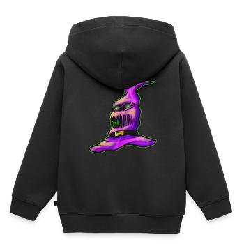 Purple Evil Witch Hat Halloween - Kinder Premium Organic Hoodie - Schwarz - Hinten - AI Model Kid Male (0cm)