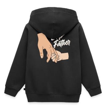 Beau-père Beau-père Fête des pères Beau-père - Sweat Premium à capuche enfant bio - noir - Dos - AI Model Kid Male (0cm)