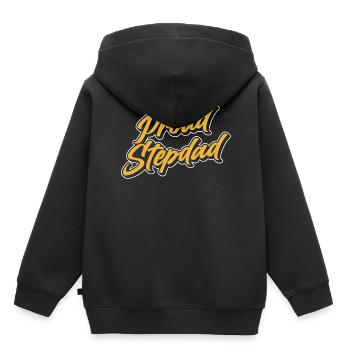 Fier beau-père Beau-père Beau-père Beau-père Fête des pères - Sweat Premium à capuche enfant bio - noir - Dos - AI Model Kid Male (0cm)