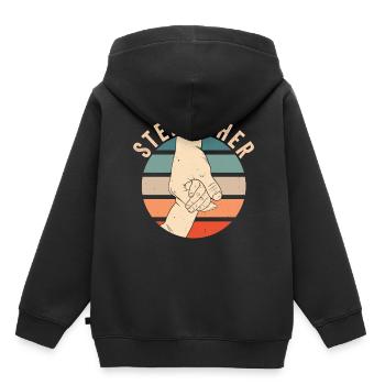 Beau-père Fête des pères Beau-père Beau-père - Sweat Premium à capuche enfant bio - noir - Dos - AI Model Kid Male (0cm)