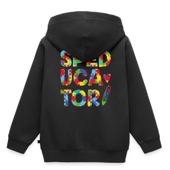 Speducator Enseignant en éducation spécialisée En éducation spécialisée - Sweat Premium à capuche enfant bio - noir - Dos - AI Model Kid Male (0cm)
