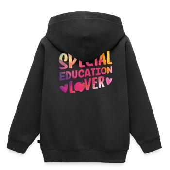 Amoureux de l’éducation de l’enfance en difficulté Enseignants de l’enfance en difficulté - Sweat Premium à capuche enfant bio - noir - Dos - AI Model Kid Male (0cm)