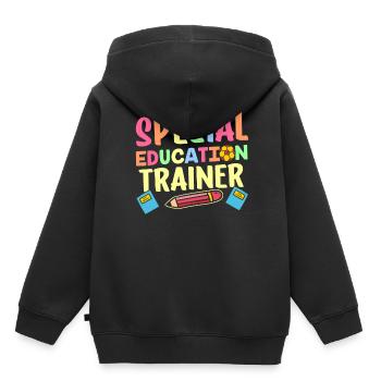 Formateur en éducation de l’enfance en difficulté Enseignant en éducation de l’enfance en difficulté - Sweat Premium à capuche enfant bio - noir - Dos - AI Model Kid Male (0cm)