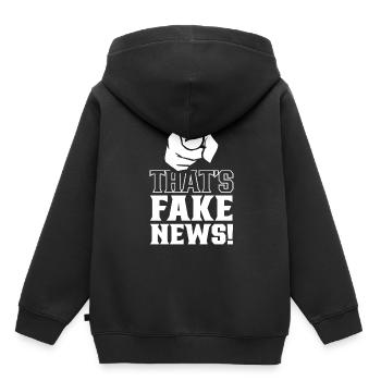 Ce sont de fausses nouvelles Loi sur la presse Liberté de la presse - Sweat Premium à capuche enfant bio - noir - Dos - AI Model Kid Male (0cm)
