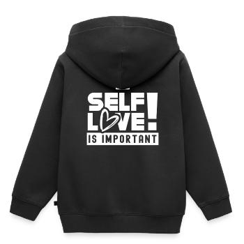 Self-love is important sweet Self-love positive - Kids Premium Organic Hoodie - black - Back - AI Model Kid Male (0cm)