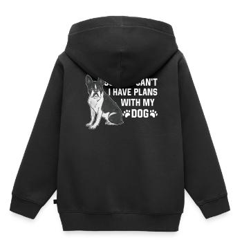 Malheureusement, je ne peux pas avoir de plans avec mon chien - Sweat Premium à capuche enfant bio - noir - Dos - AI Model Kid Male (0cm)