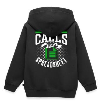 This requires a spreadsheet accountant table - Kids Premium Organic Hoodie - black - Back - AI Model Kid Male (0cm)