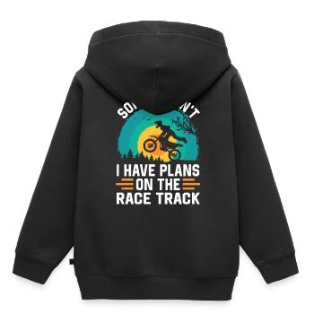 Kann Nicht Habe Pläne Für Die Motorrad Rennstrecke - Kinder Premium Organic Hoodie - Schwarz - Hinten - AI Model Kid Male (0cm)