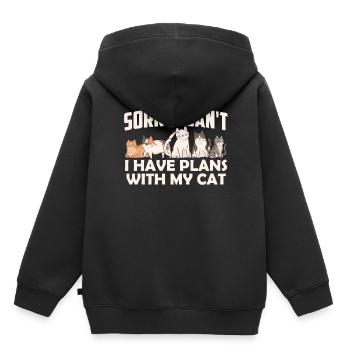 Malheureusement, je ne peux pas avoir de plans avec mon chat - Sweat Premium à capuche enfant bio - noir - Dos - AI Model Kid Male (0cm)