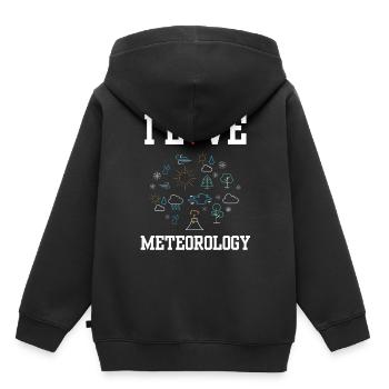 Ich Liebe Meteorologie Klimatologie Meteorologe - Kinder Premium Organic Hoodie - Schwarz - Hinten - AI Model Kid Male (0cm)