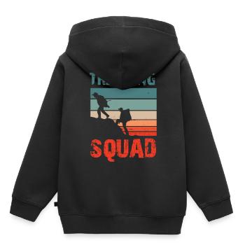 Équipe de trekking Randonneurs - Sweat Premium à capuche enfant bio - noir - Dos - AI Model Kid Male (0cm)