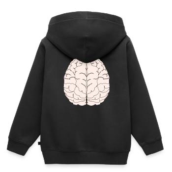 brain brain brain intelligence smart smart student university - Kids Premium Organic Hoodie - black - Back - AI Model Kid Male (0cm)