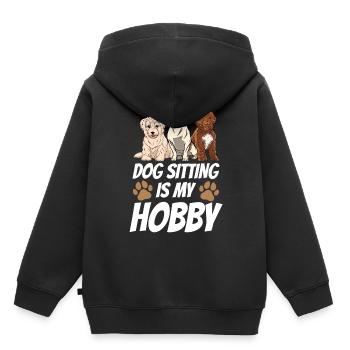 Dog sitting is my hobby Sitter Dog Sitting - Kids Premium Organic Hoodie - black - Back - AI Model Kid Male (0cm)