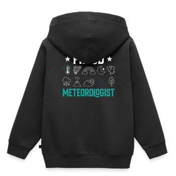 Fier météorologue Prévisions météorologiques Météorologie - Sweat Premium à capuche enfant bio - noir - Dos - AI Model Kid Male (0cm)