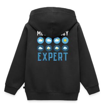 Meteorologie Experte Wettervorhersage Meteorologe - Kinder Premium Organic Hoodie - Schwarz - Hinten - AI Model Kid Male (0cm)