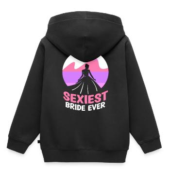 La mariée la plus sexy de tous les temps se marie - Sweat Premium à capuche enfant bio - noir - Dos - AI Model Kid Male (0cm)