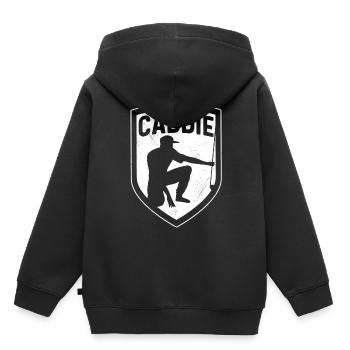 Caddie Golfeur Golfen Profession de golf - Sweat Premium à capuche enfant bio - noir - Dos - AI Model Kid Male (0cm)
