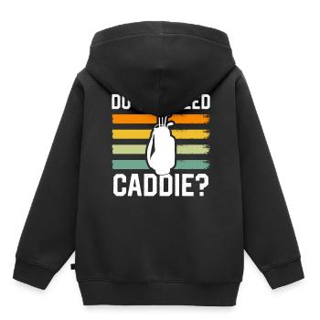 Avez-vous besoin d’un caddie? Golf Golf Caddy - Sweat Premium à capuche enfant bio - noir - Dos - AI Model Kid Male (0cm)