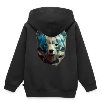 Niedliche Bärengesicht Polygon niedrige Polybären - Kinder Premium Organic Hoodie - Schwarz - Hinten - AI Model Kid Male (0cm)