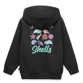 Let's Collect Shells Shell Shell Collector - Kids Premium Organic Hoodie - black - Back - AI Model Kid Male (0cm)
