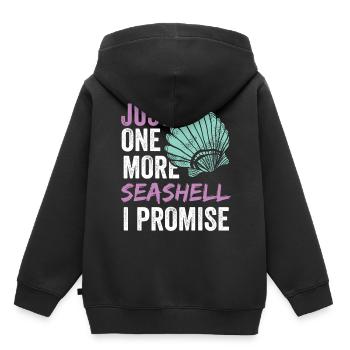 Nur Noch Eine Muschel Ich Verspreche Es Muscheln - Kinder Premium Organic Hoodie - Schwarz - Hinten - AI Model Kid Male (0cm)