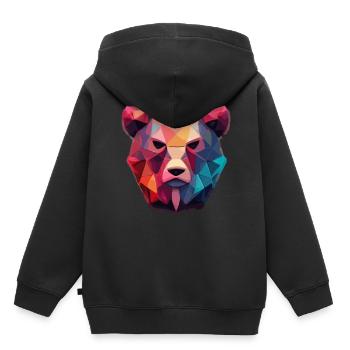 Niedliche Bärengesicht Polygon niedrige Polybären - Kinder Premium Organic Hoodie - Schwarz - Hinten - AI Model Kid Male (0cm)