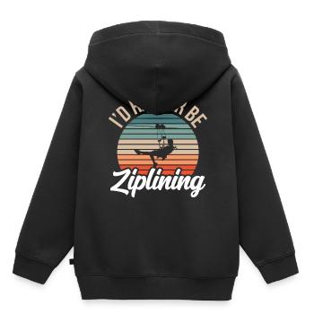 I'd Rather Be Ziplining Seilrutsche Zipline Sport - Kinder Premium Organic Hoodie - Schwarz - Hinten - AI Model Kid Male (0cm)