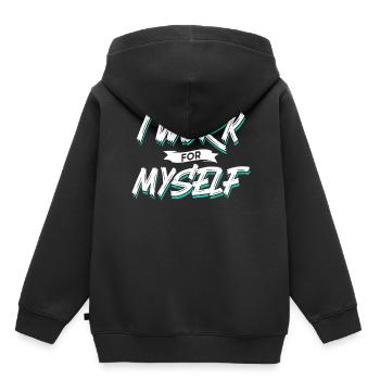 Je travaille pour moi-même fondateur entrepreneur - Sweat Premium à capuche enfant bio - noir - Dos - AI Model Kid Male (0cm)