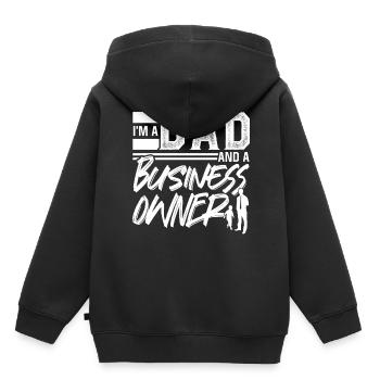 Ich Bin Ein Vater Und Ein Geschäftsinhaber CEO - Kinder Premium Organic Hoodie - Schwarz - Hinten - AI Model Kid Male (0cm)
