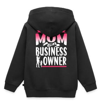 Je suis mère et propriétaire d’entreprise - Sweat Premium à capuche enfant bio - noir - Dos - AI Model Kid Male (0cm)