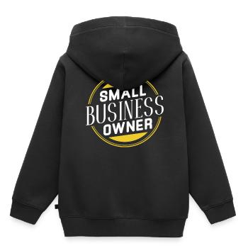 Propriétaire de petite entreprise PDG Fondateur Propriétaire - Sweat Premium à capuche enfant bio - noir - Dos - AI Model Kid Male (0cm)