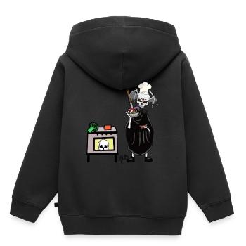 Art culinaire Horreur Halloween Witching Hour Cuisine - Sweat Premium à capuche enfant bio - noir - Dos - AI Model Kid Male (0cm)