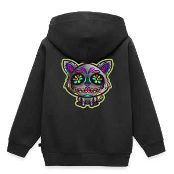 Cute Kawaii Dia des los muertos Cat Day of the Day - Kinder Premium Organic Hoodie - Schwarz - Hinten - AI Model Kid Male (0cm)