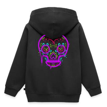 Stylized Painting Of A Sugar Skull For Day Of The - Kinder Premium Organic Hoodie - Schwarz - Hinten - AI Model Kid Male (0cm)