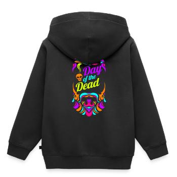 Hipster Bearded Man Beard Logo Day Of The Dead - Kinder Premium Organic Hoodie - Schwarz - Hinten - AI Model Kid Male (0cm)